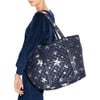 Women's Large Empire Slim Padded Straps Tote Bag, Dawn & Silver Stars - Bags - 5 - thumbnail