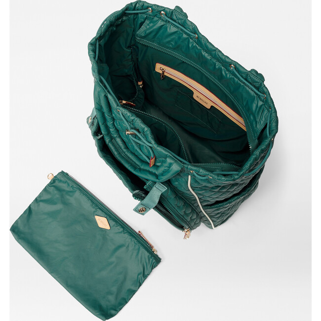 Women's Doubles Tennis Sleeve Convertible Backpack, Emerald & Ecru - Backpacks - 3