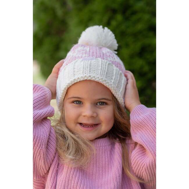 Bows Bobble Hat, Pink - Hats - 4