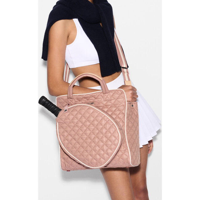 Pickleball Tote, Dusty Rose/Ecru - Bags - 3