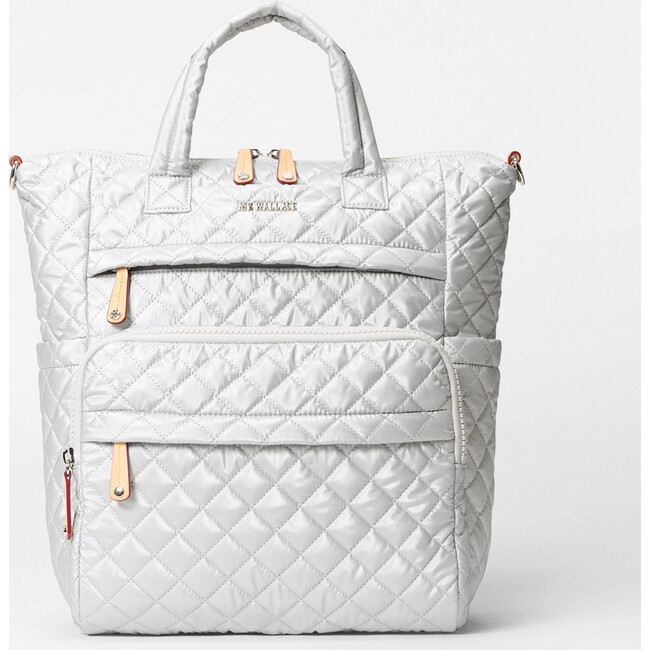 Medium Metro Utility Backpack, Oyster Metallic