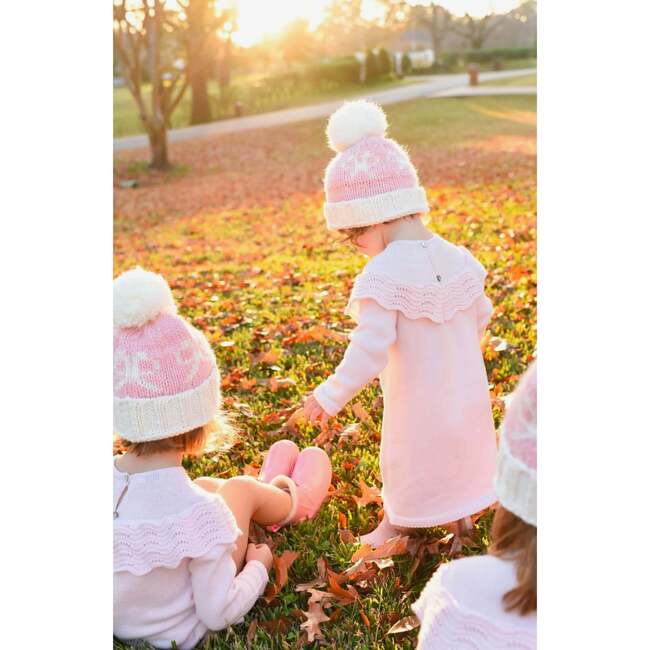 Bows Bobble Hat, Pink - Hats - 6