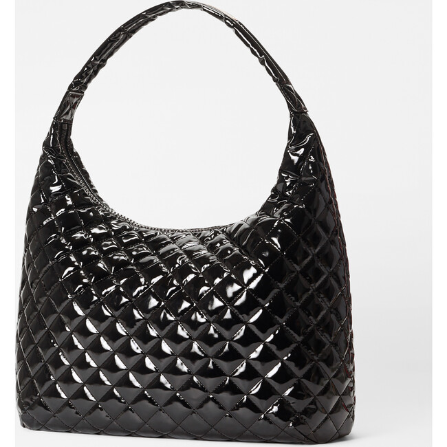 Women's Large Metro Shoulder Bag, Black Lacquer - Bags - 2