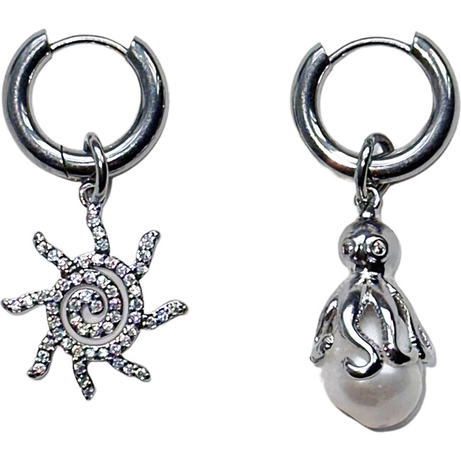 Sole E Mare Earrings, Silver