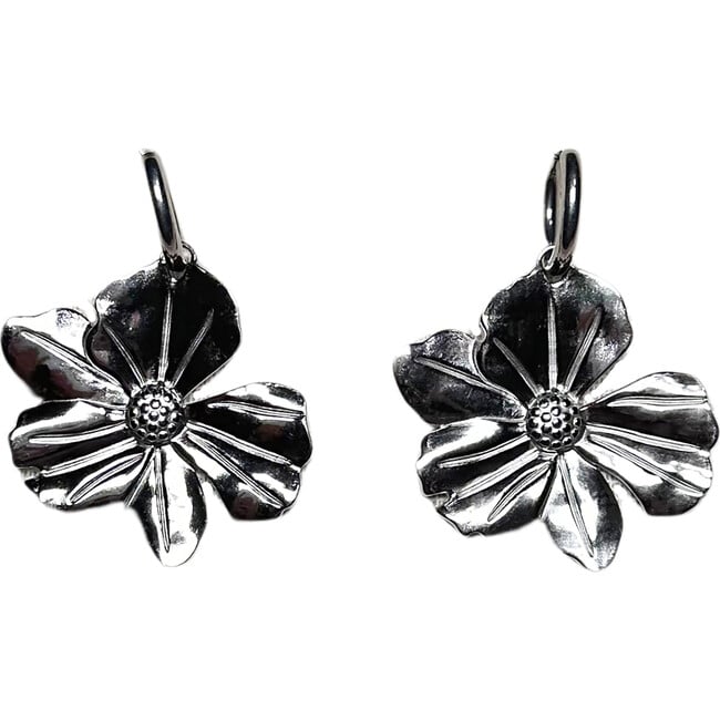 Full Bloom Earrings, Silver