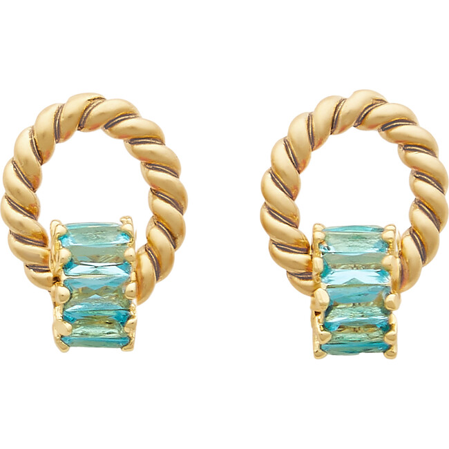 Women's Promise Earrings, Aqua