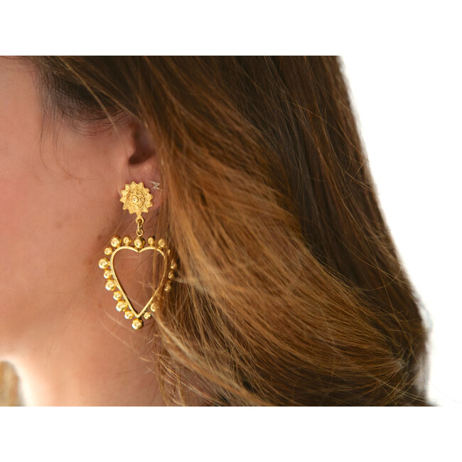 Women's Heart Of Gold Earrings