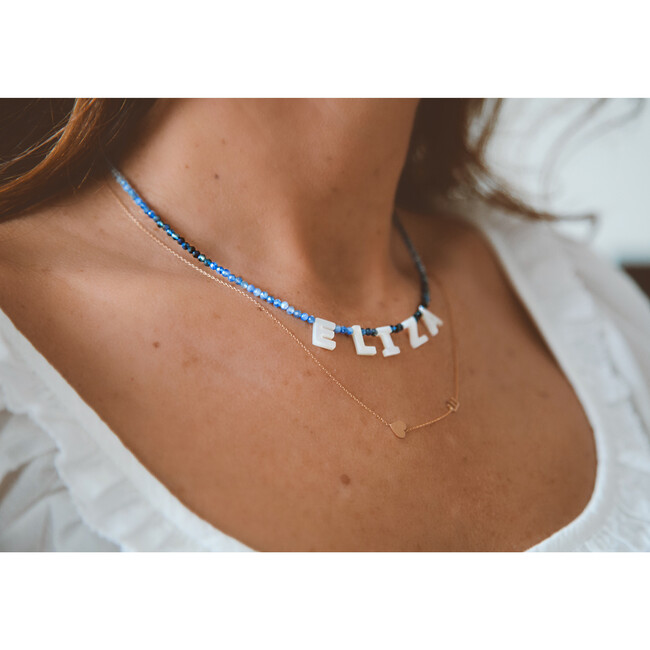 Women's Say My Name Necklace, Sapphire