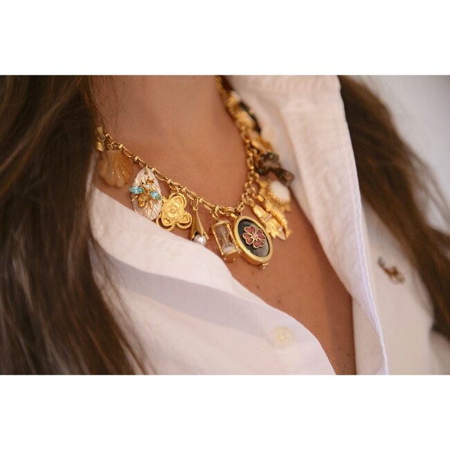 Women's Love Note Vintage Lockets & Charms Necklace, Gold