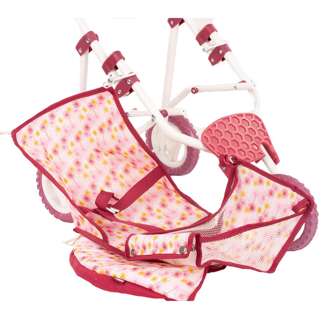 Gotz 3‑Wheel Doll Buggy "Happy Flower" – Compact Flower‑Print Doll Stroller with Sunshade, Soft Handle & Storage Tray – Suitable for Dolls up to 19.5" – Ages 3+ - Doll Accessories - 8