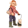 Gotz Hannah & Her Dog – 19.5" Poseable Hard‑Vinyl Standing Doll with Washable Red Hair, Knit Jacket, Jeans, Boots & Plush Dog Set – Ages 3+ - Dolls - 2