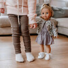 Gotz Jessica “Grey Cats” Precious Day Doll – 18" Standing Girl with Sleeping Eyes, Lilac‑Gray Leopard Dress & Cardigan, White Sneakers – Ages 3+ - Dolls - 2