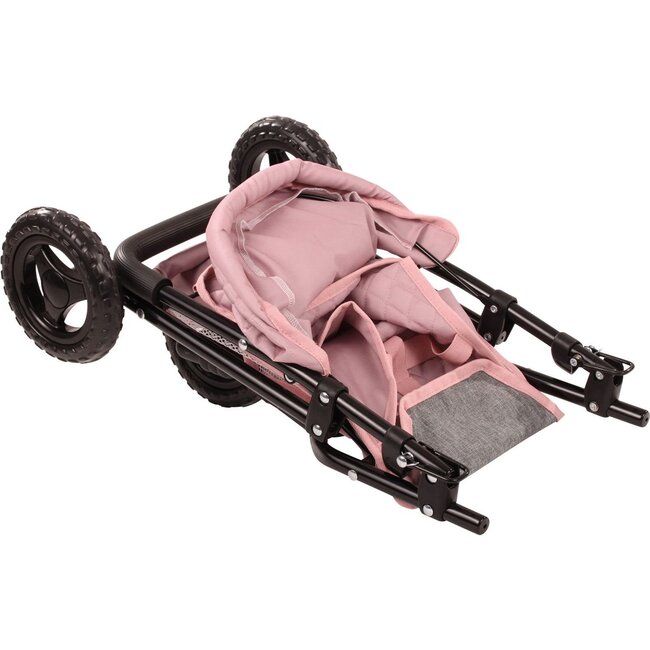 Gotz 3‑Wheel Doll Buggy “Soft Mood” – Compact Grey‑Pink Doll Stroller with Sunshade, Soft Handle & Storage Basket – Fits Dolls up to 19.5" – Ages 3+ - Doll Accessories - 6