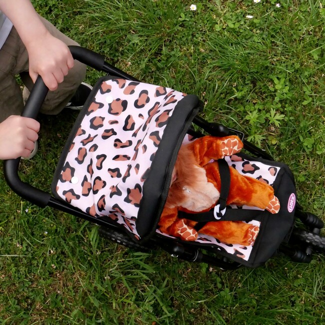 Gotz 3‑Wheel Doll Buggy “Little Tiger” – Compact Tiger‑Print Doll Stroller with Sunshade, Soft Handle & Storage Basket – Suitable for Dolls up to 19.5" – Ages 3+ - Doll Accessories - 5