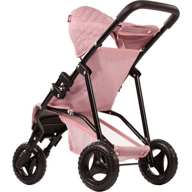 Gotz 3‑Wheel Doll Buggy “Soft Mood” – Compact Grey‑Pink Doll Stroller with Sunshade, Soft Handle & Storage Basket – Fits Dolls up to 19.5" – Ages 3+ - Doll Accessories - 8