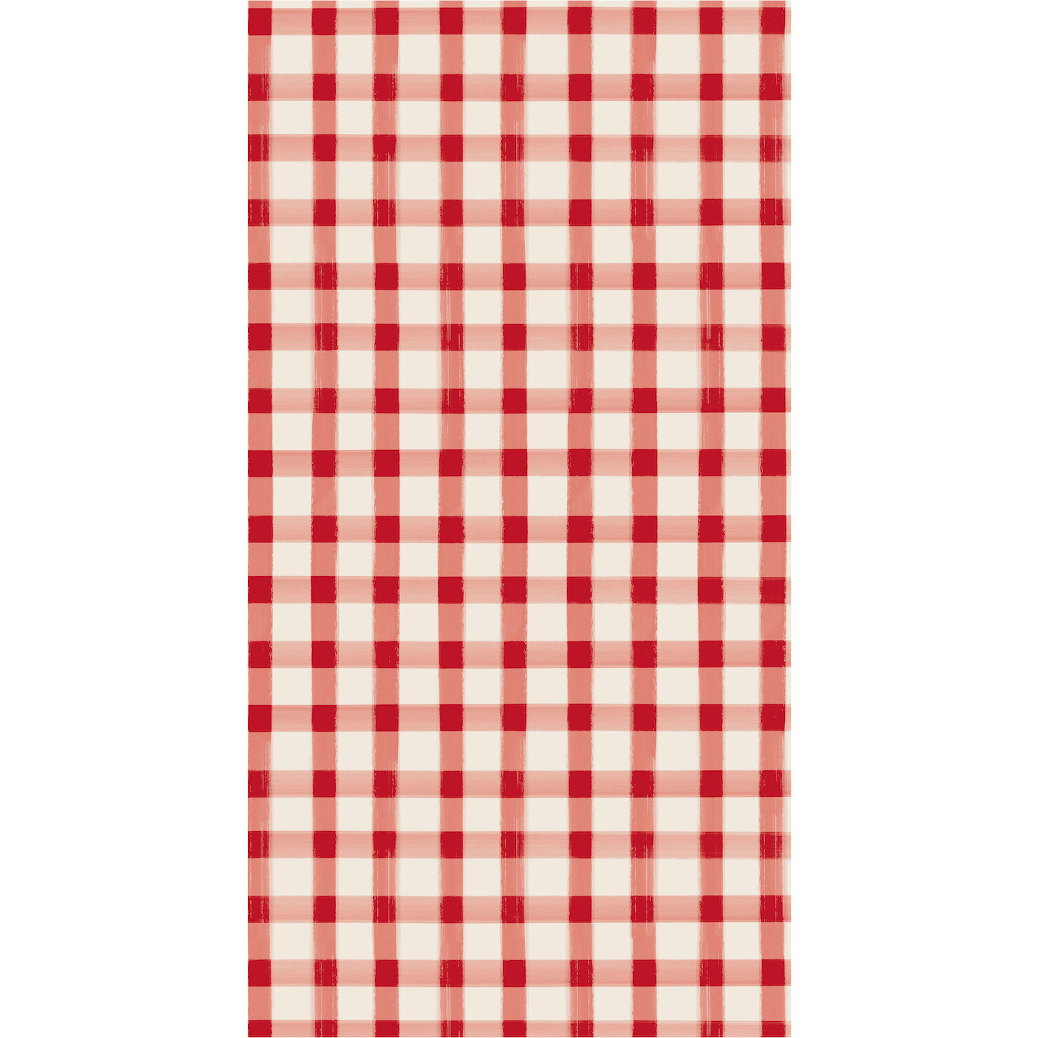 Red Painted Check Guest Napkin, Red And White - Tabletop - 1