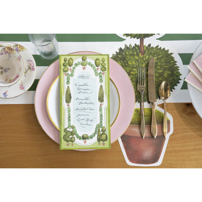 Pink & Gold Awning Stripe Guest Napkin, Multi