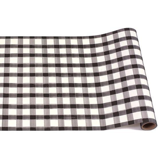 Black Painted Check Runner - Paper Goods - 1