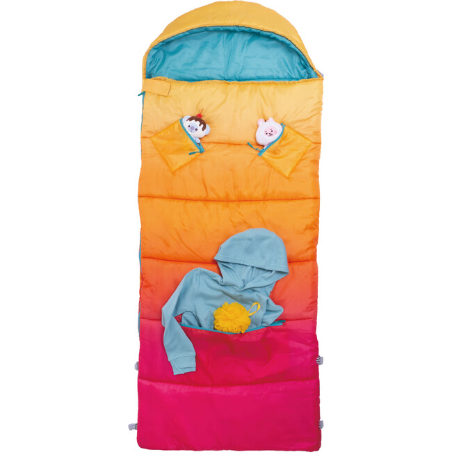 Sleep-N-Pack™ Big Kid Size Sleeping Bag Backpack ,Color Block Sunset Ombre - Sleepbags - 5