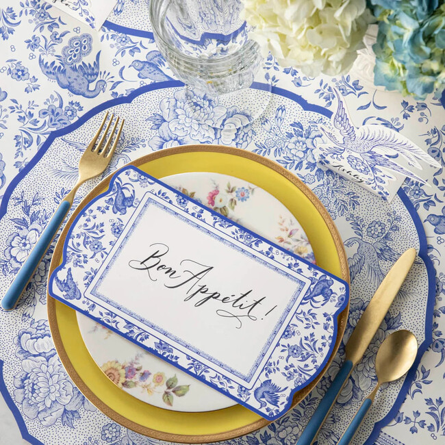 Blue Regal Peacock Table Card, Set of 12