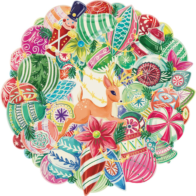 Yuletide Treasure Wreath Placemat, Set of 12