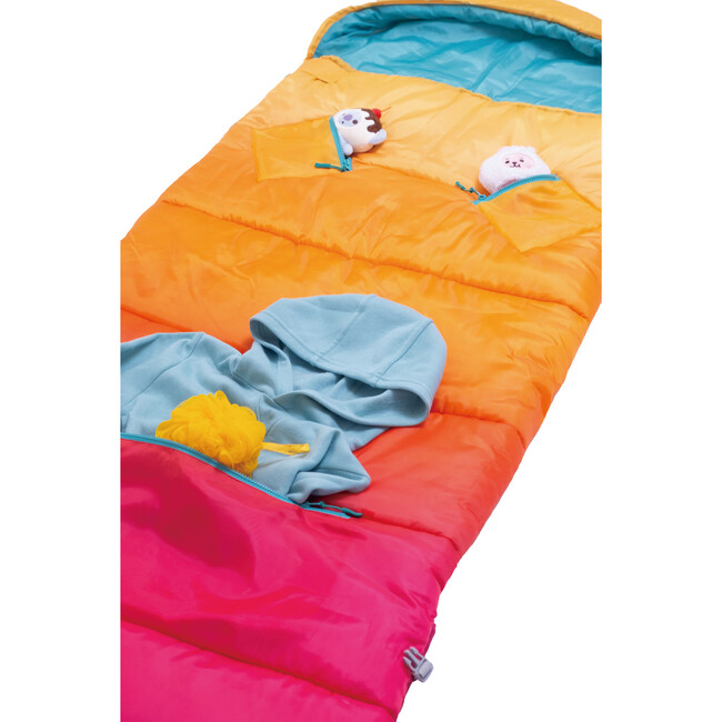 Sleep-N-Pack™ Big Kid Size Sleeping Bag Backpack ,Color Block Sunset Ombre - Sleepbags - 6