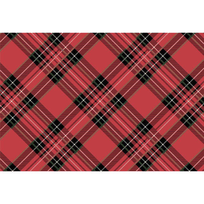 Red Plaid Placemat, Set of 18