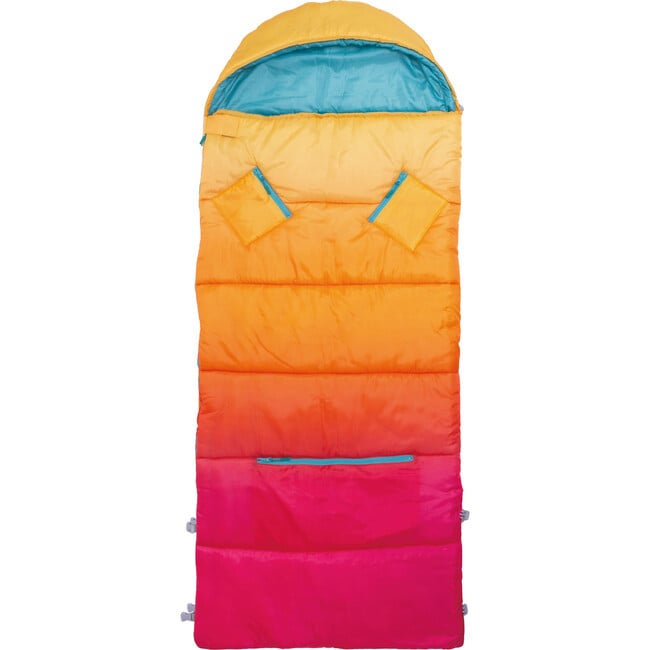 Sleep-N-Pack™ Big Kid Size Sleeping Bag Backpack ,Color Block Sunset Ombre - Sleepbags - 7