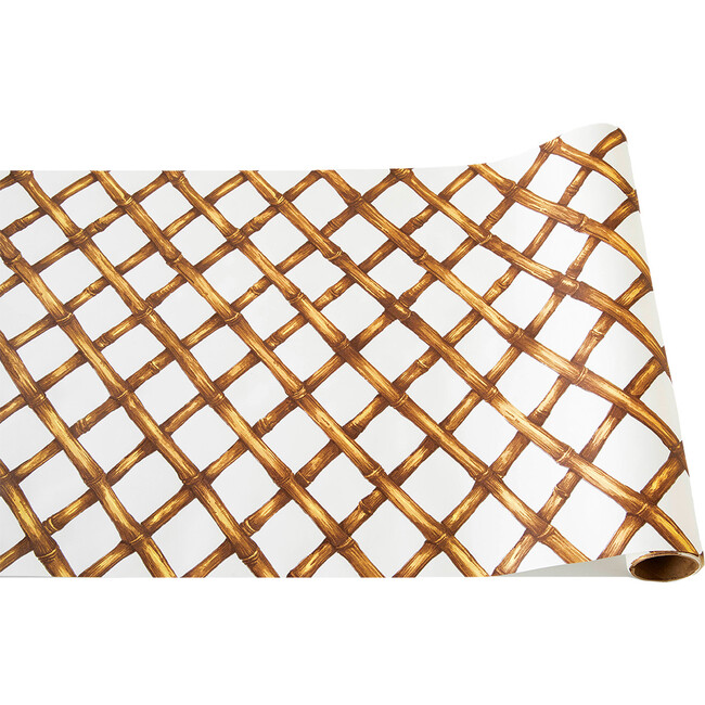 Bamboo Lattice Runner, Brown And White
