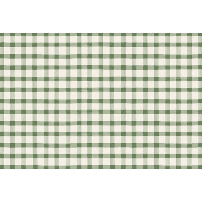 Dark Green Painted Check Placemat