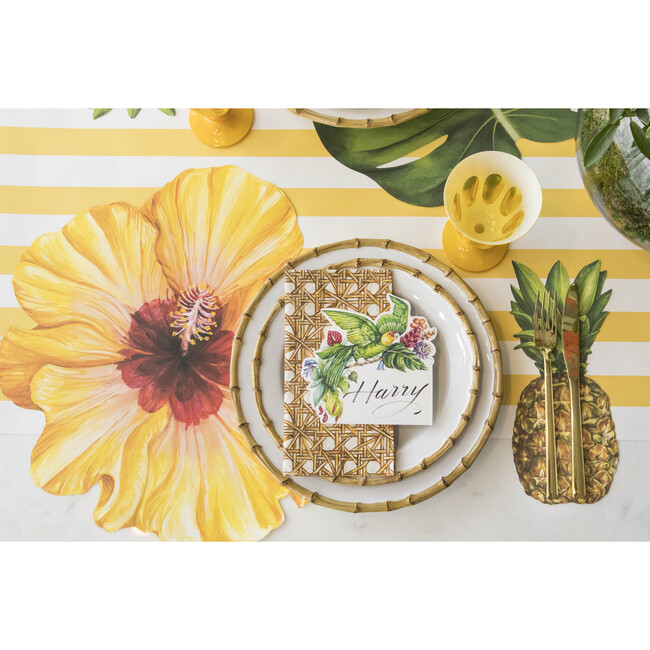 Bamboo Lattice Guest Napkin, Brown And White - Tabletop - 2