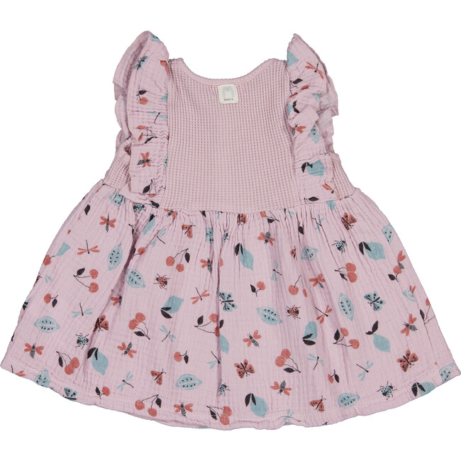 Ruffle Sleeve Dress, Mauve Pink - Dresses - 2