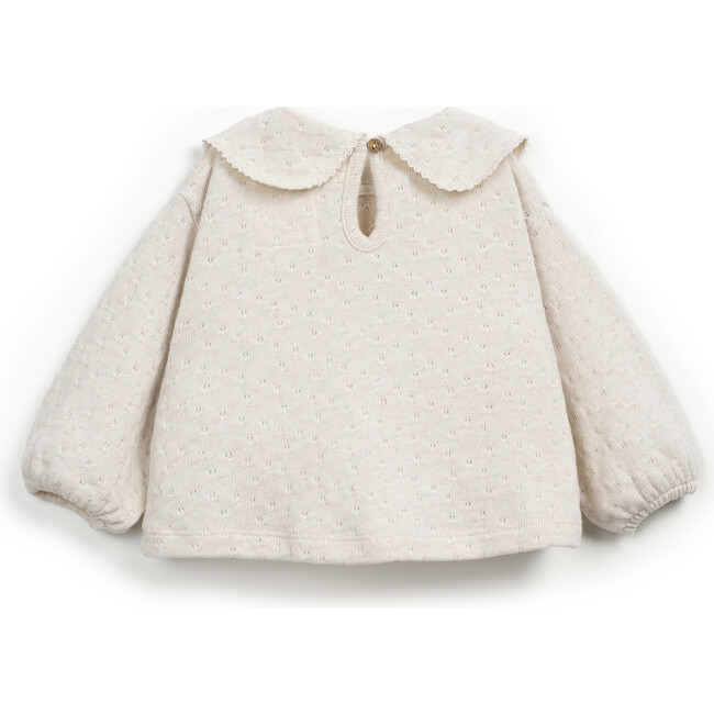 Pointelle Sweater, Beige - Sweaters - 2