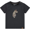 Hippo In Swim Trunks Graphic Print T-Shirt, Smoke - T-Shirts - 1 - thumbnail