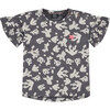 All-Over Abstract Sea Plant Graphic Print T-Shirt, Grey - T-Shirts - 1 - thumbnail