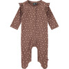 All-Over Spotted Graphic Ruffle Shoulder Romper, Mauve - Rompers - 1 - thumbnail