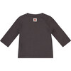 Moose Graphic Long Sleeve Tee Shirt, Charcoal - T-Shirts - 2
