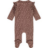 All-Over Spotted Graphic Ruffle Shoulder Romper, Mauve - Rompers - 2
