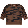Animal Stripe Pullover, Chocolate Brown - Sweatshirts - 1 - thumbnail