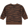 Animal Stripe Pullover, Chocolate Brown - Sweatshirts - 2