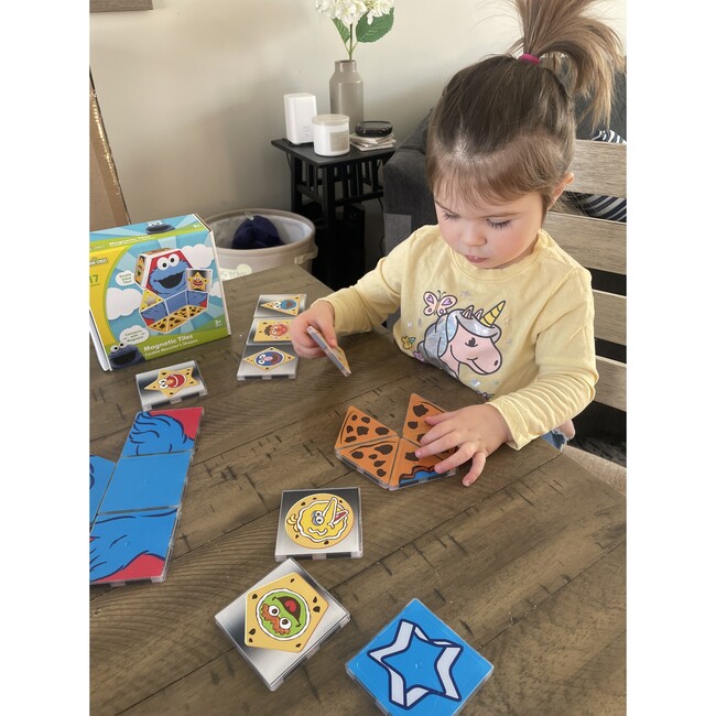 Sesame Street Cookie Monster's Shapes Magnetic Tile Structures - Magnetic Tiles - 4