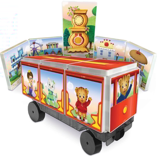Daniel Tiger's Neighborhood, Ride Along Trolley Magna-Tiles Structure Set - Magnetic Tiles - 1