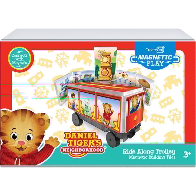 Daniel Tiger's Neighborhood, Ride Along Trolley Magna-Tiles Structure Set - Magnetic Tiles - 6