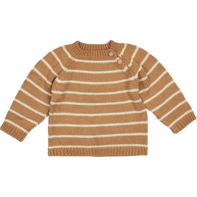 Stripe Crew Neck Sweater, Ginger/Oat Stripe