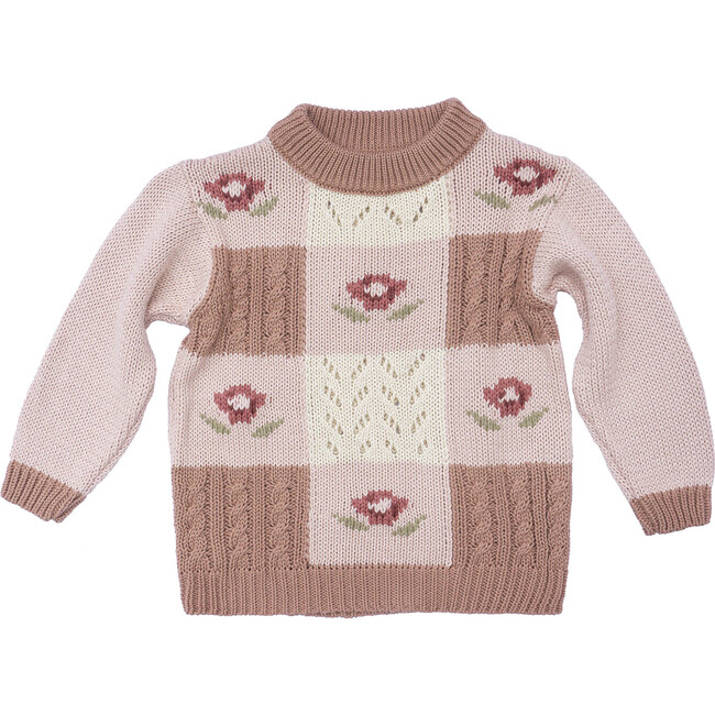 Rose Patchwork Sweater, Misty Rose