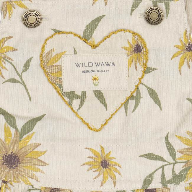 Heart Pocket Overall Dress, Sunflower Field - Dresses - 2