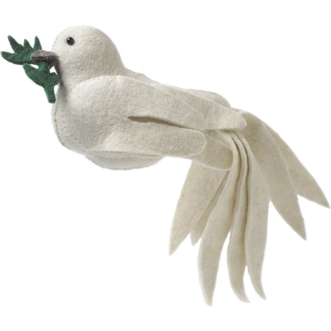 Handmade Hand Felted Wool Christmas Tree Topper - Dove