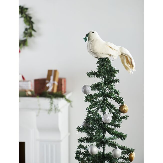 Handmade Hand Felted Wool Christmas Tree Topper - Dove - Tree Toppers - 2
