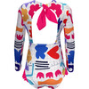 Girls Knot Longsleeve Swimsuit, Paper Cuts - One Pieces - 3