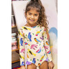 Girls Knot Longsleeve Swimsuit, Birds Collage Yellow - One Pieces - 2